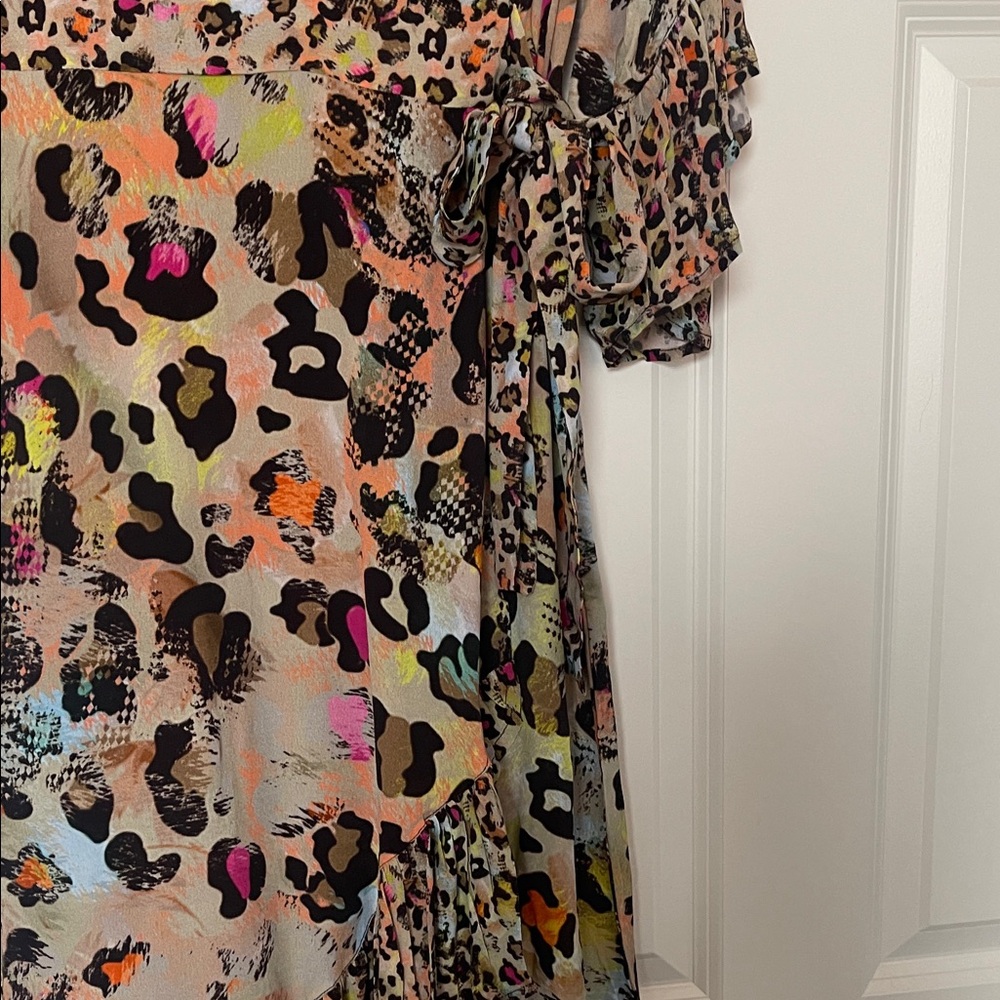 Anthropologie x Blank London Multicolor Wrap Leopard Print Dress - Picture 5 of 9
